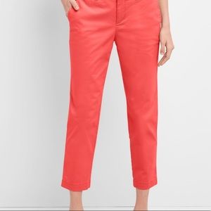 NWT GAP Slim City Crop Coral Pants size 10